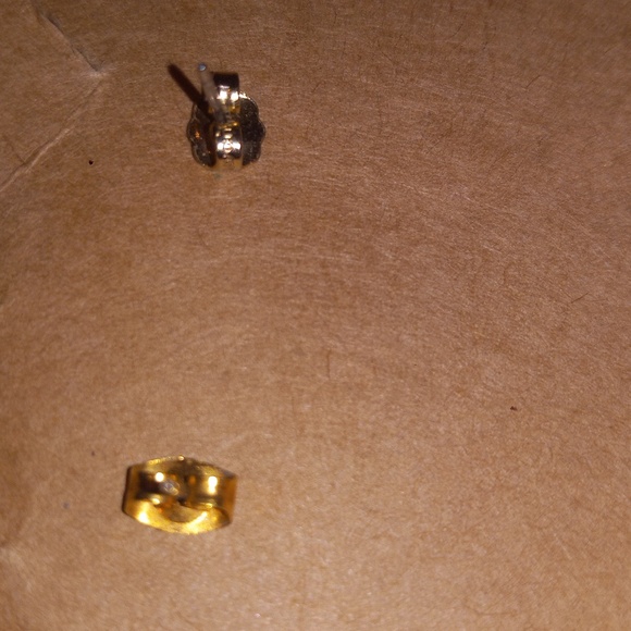 Vintage Avon gold Bell rhinestone earrings - Picture 2 of 5